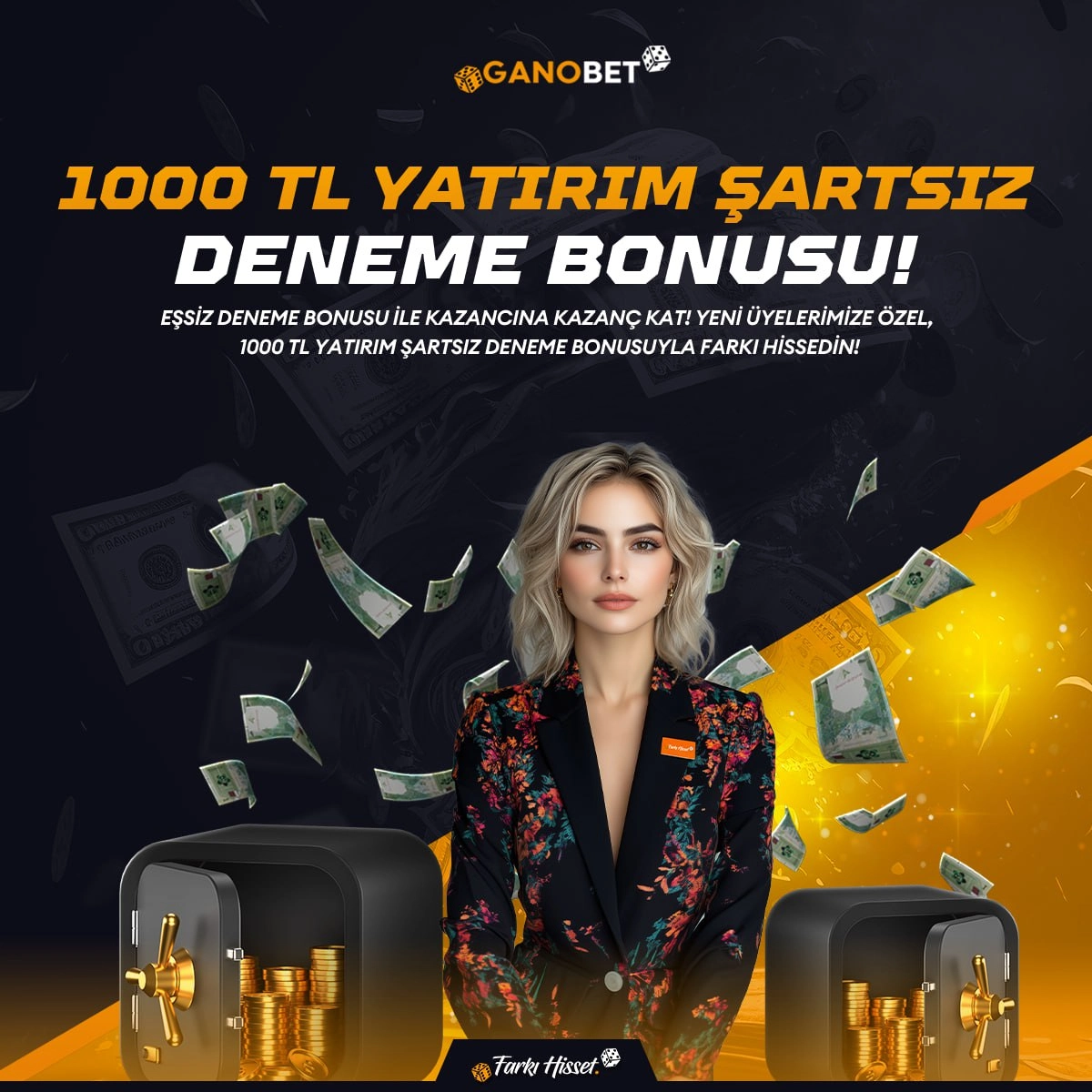 Ganobet siyah zemin ve turuncu vurgulu tanitim gorseli